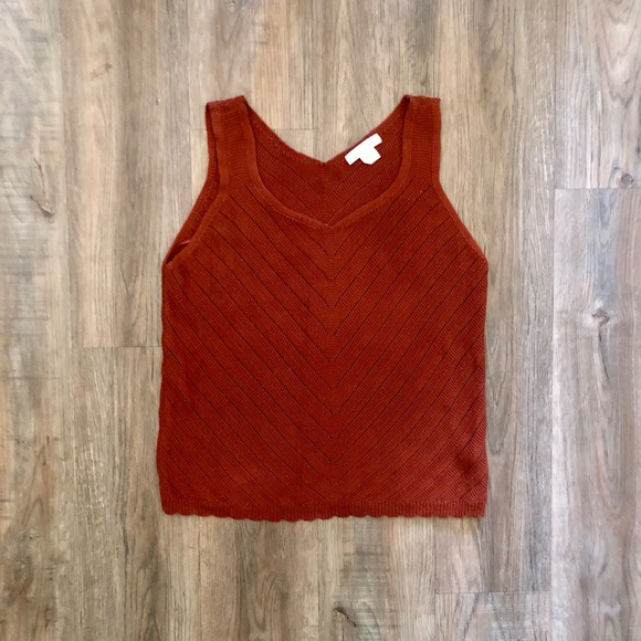 Anthro Isela Burnt Orange Knit Sweater Tank - Picture 2 of 7
